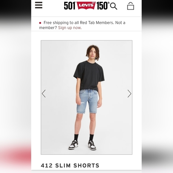 Levi's light blue jeans shorts denim -wolf scratch, size 40/11 - Picture 3 of 16